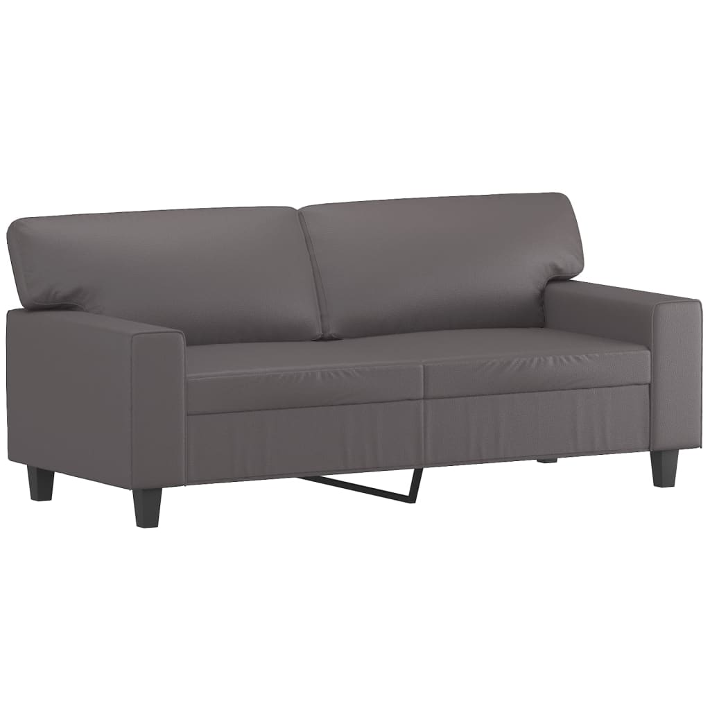 2-delige Loungeset met kussens kunstleer grijs