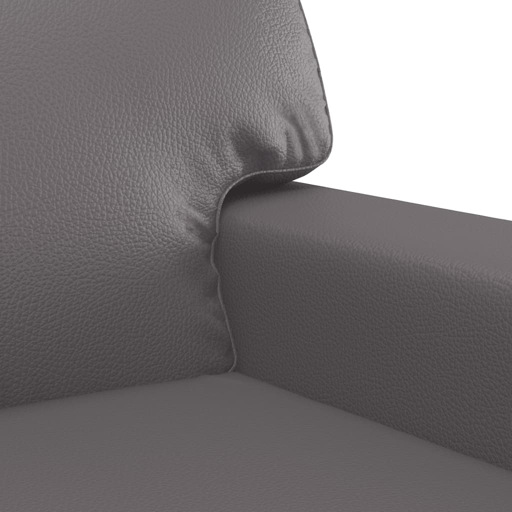 2-delige Loungeset met kussens kunstleer grijs
