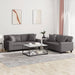 2-delige Loungeset met kussens kunstleer grijs