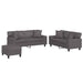 3-delige Loungeset met kussens kunstleer grijs