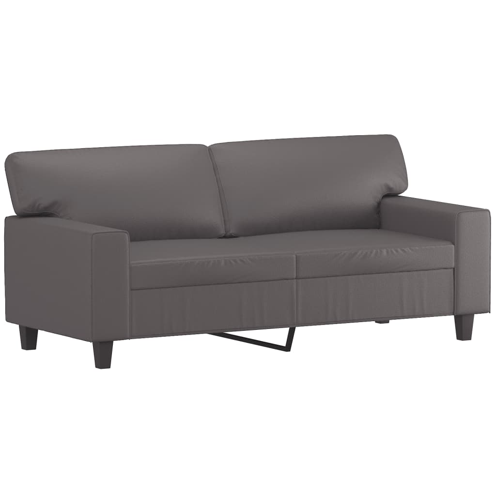 3-delige Loungeset met kussens kunstleer grijs