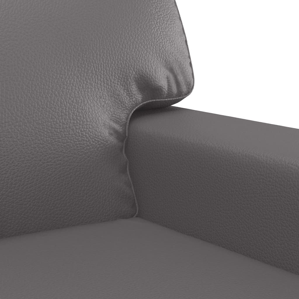 3-delige Loungeset met kussens kunstleer grijs