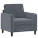 3-delige Loungeset fluweel donkergrijs