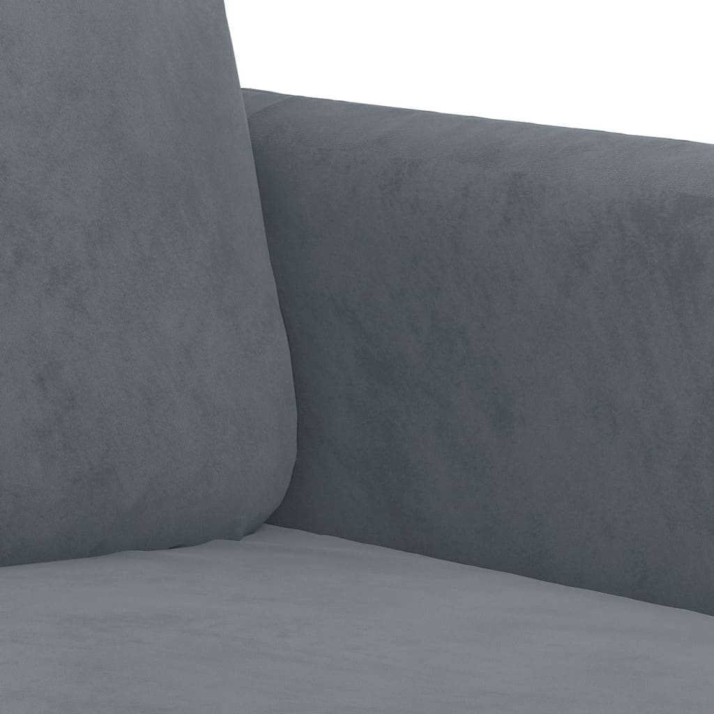 3-delige Loungeset fluweel donkergrijs
