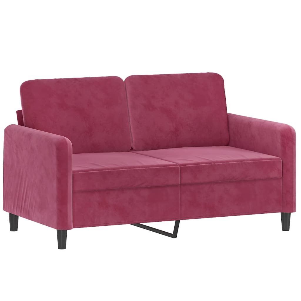 3-delige Loungeset fluweel wijnrood