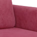 3-delige Loungeset fluweel wijnrood