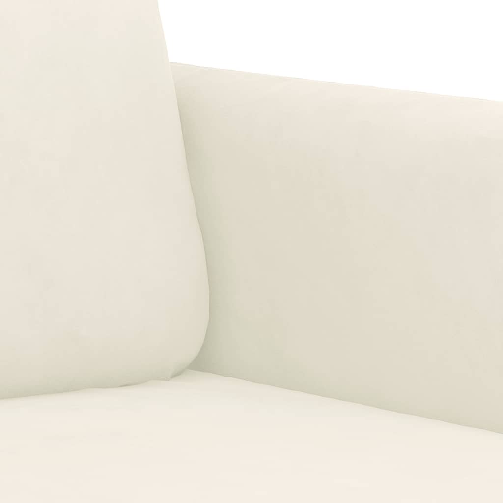 3-delige Loungeset fluweel crèmekleurig