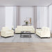 3-delige Loungeset fluweel crèmekleurig