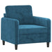 3-delige Loungeset fluweel blauw