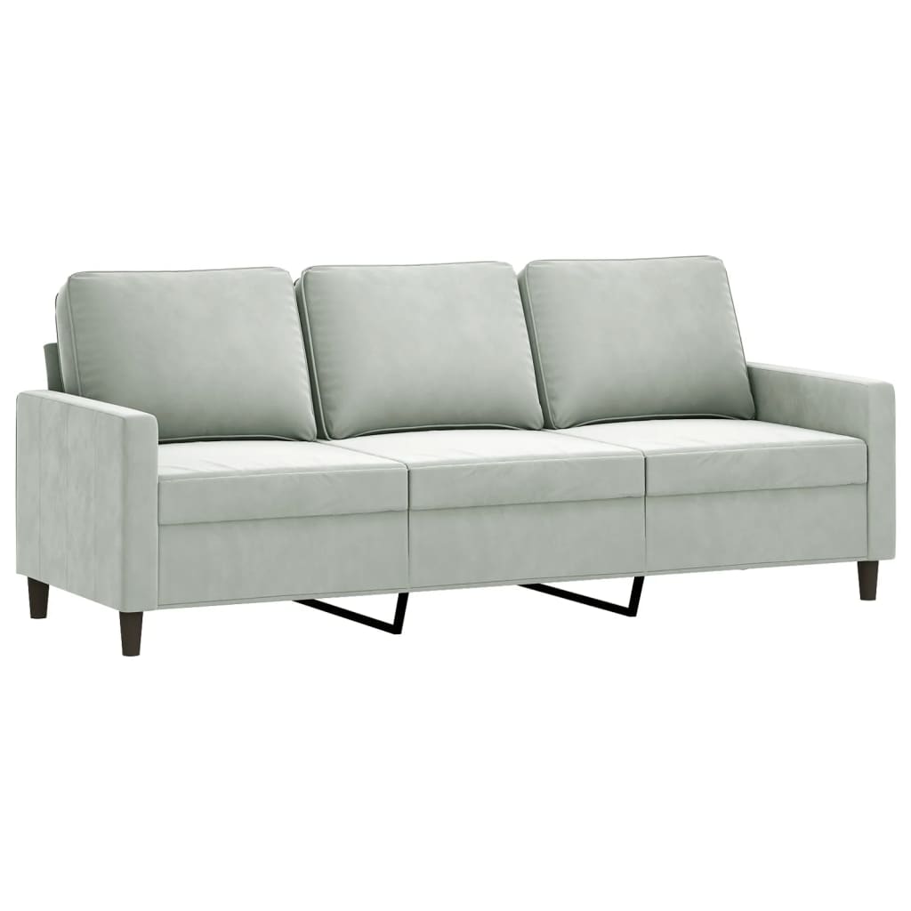 4-delige Loungeset fluweel lichtgrijs