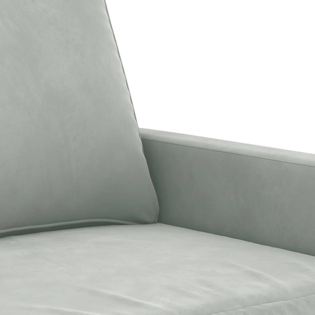 4-delige Loungeset fluweel lichtgrijs