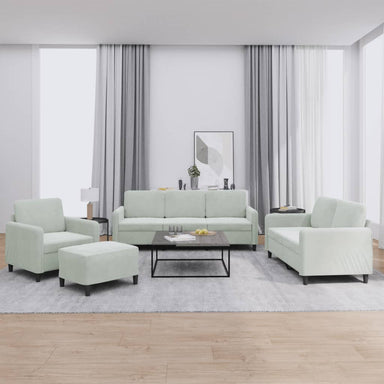 4-delige Loungeset fluweel lichtgrijs