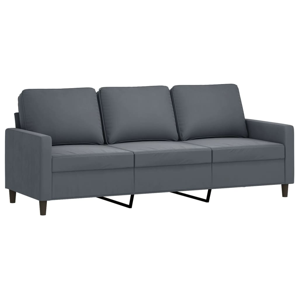 4-delige Loungeset fluweel donkergrijs