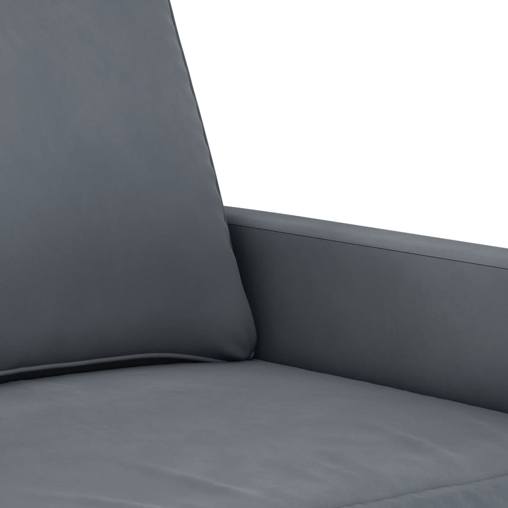 4-delige Loungeset fluweel donkergrijs