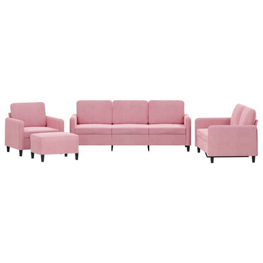 4-delige Loungeset fluweel roze