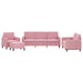 4-delige Loungeset fluweel roze