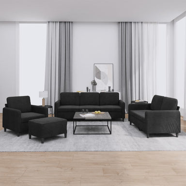 4-delige Loungeset fluweel zwart