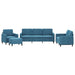 4-delige Loungeset fluweel blauw