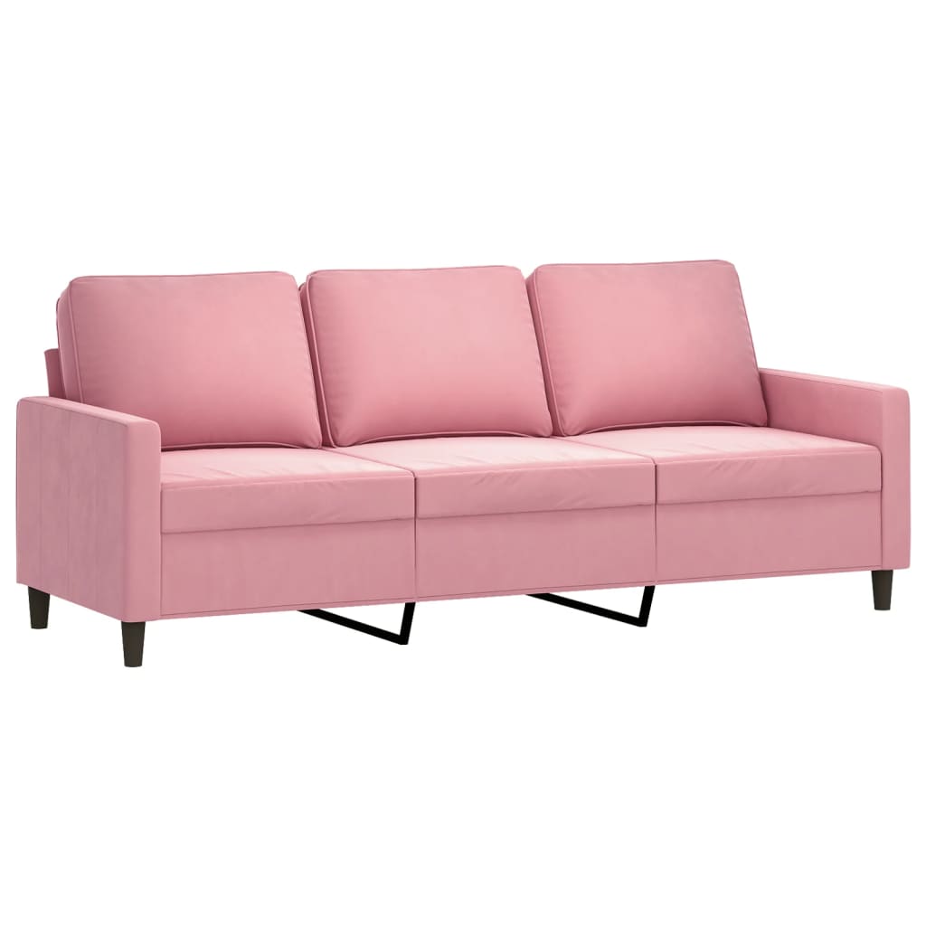3-delige Loungeset met kussens fluweel roze