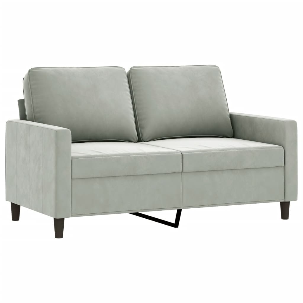 4-delige Loungeset met kussens fluweel lichtgrijs