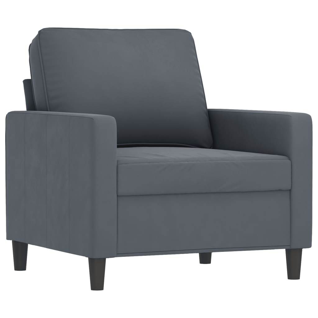 4-delige Loungeset met kussens fluweel donkergrijs
