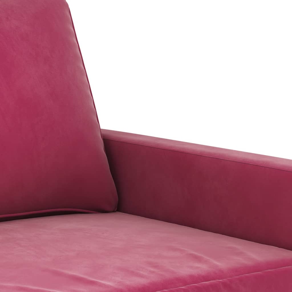 4-delige Loungeset met kussens fluweel wijnrood