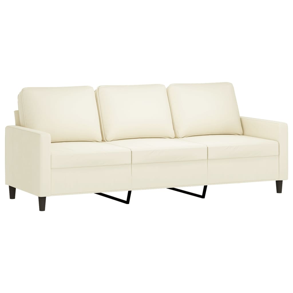 4-delige Loungeset met kussens fluweel crèmekleurig