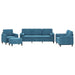 4-delige Loungeset met kussens fluweel blauw