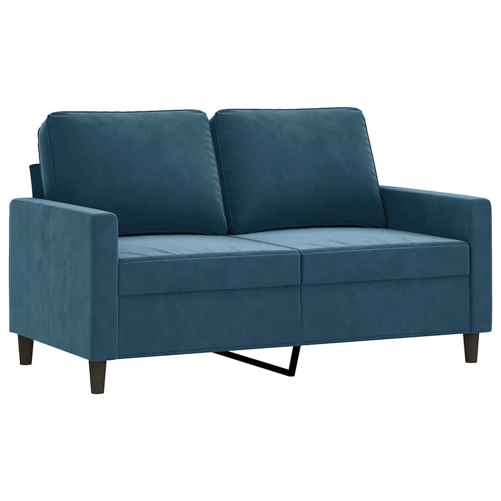 4-delige Loungeset met kussens fluweel blauw