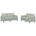 2-delige Loungeset fluweel lichtgrijs
