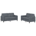 2-delige Loungeset fluweel donkergrijs