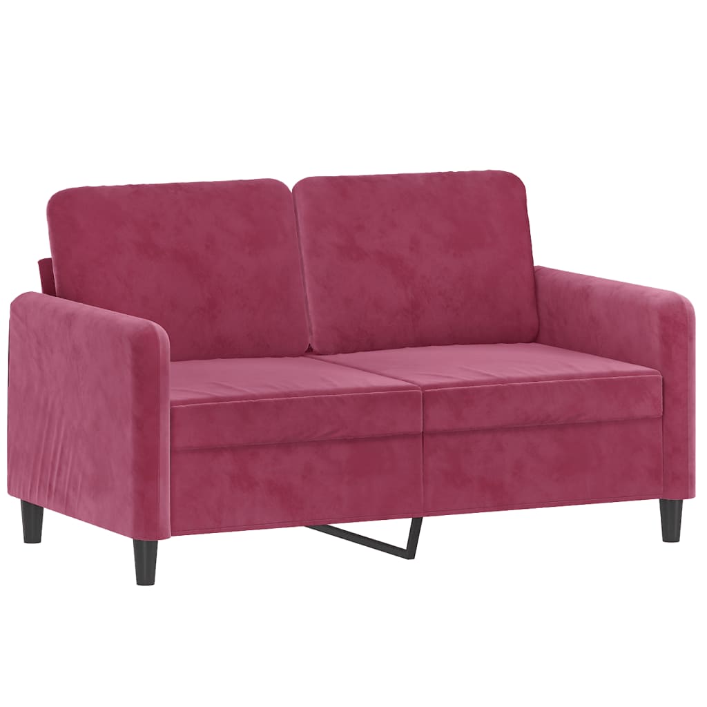 2-delige Loungeset fluweel wijnrood