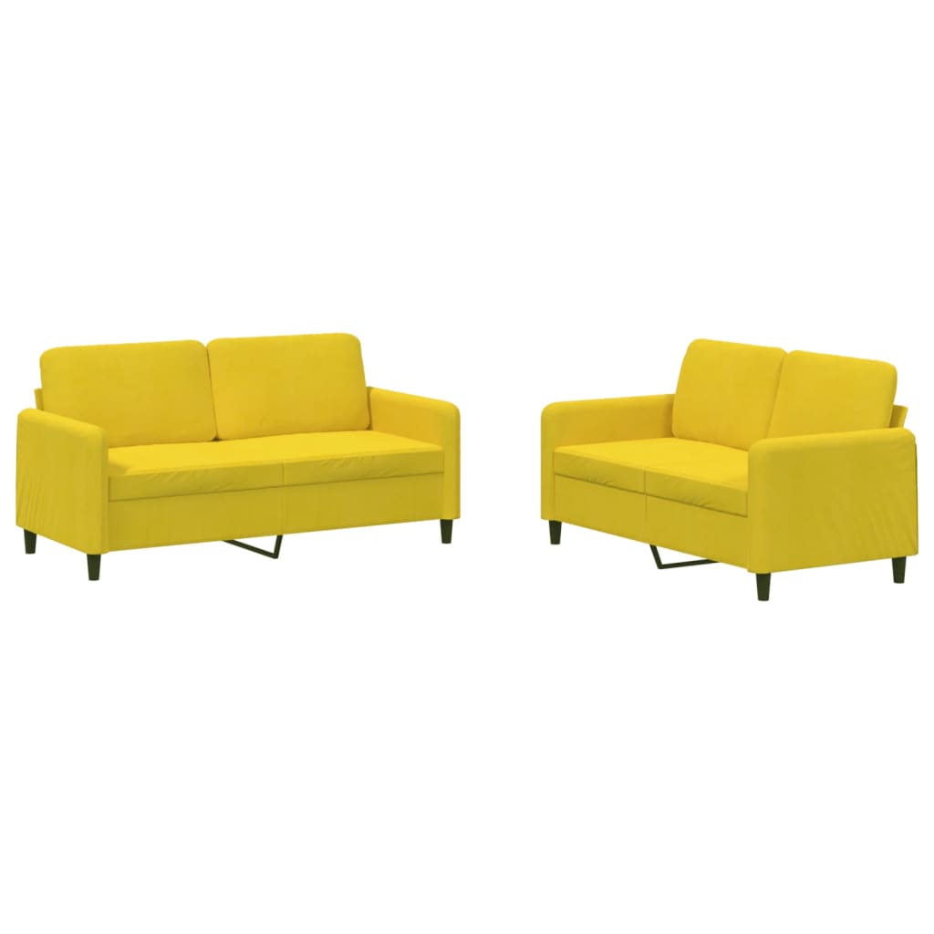 2-delige Loungeset fluweel geel