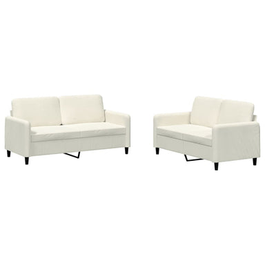 2-delige Loungeset fluweel crèmekleurig