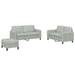 3-delige Loungeset fluweel lichtgrijs