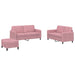 3-delige Loungeset fluweel roze