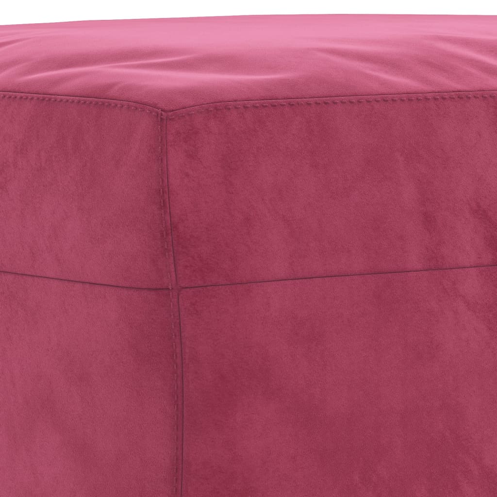 3-delige Loungeset fluweel wijnrood