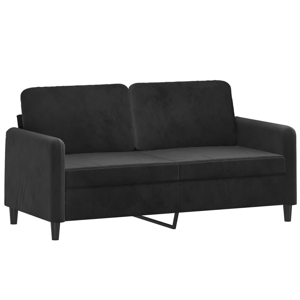 3-delige Loungeset fluweel zwart
