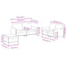 3-delige Loungeset fluweel bruin