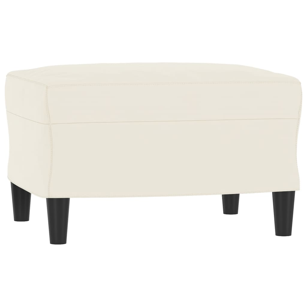 3-delige Loungeset fluweel crèmekleurig