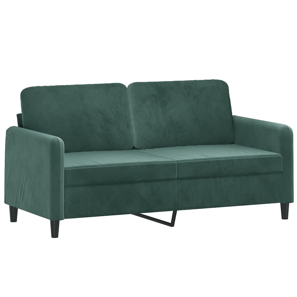 2-delige Loungeset met kussens fluweel donkergroen