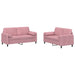 2-delige Loungeset met kussens fluweel roze