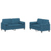 2-delige Loungeset met kussens fluweel blauw