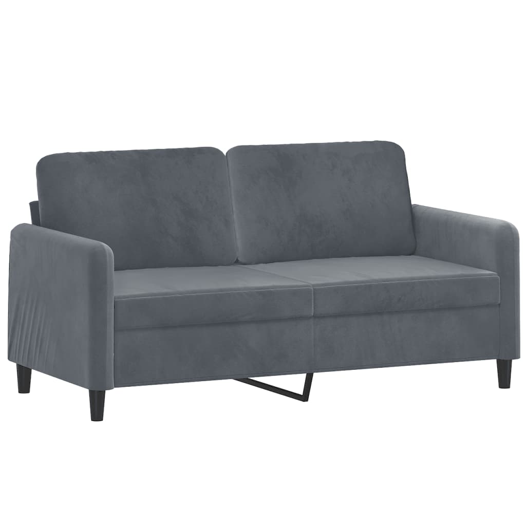 3-delige Loungeset met kussens fluweel donkergrijs