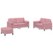3-delige Loungeset met kussens fluweel roze