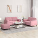 3-delige Loungeset met kussens fluweel roze