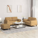 3-delige Loungeset met kussens fluweel bruin