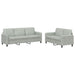 2-delige Loungeset fluweel lichtgrijs