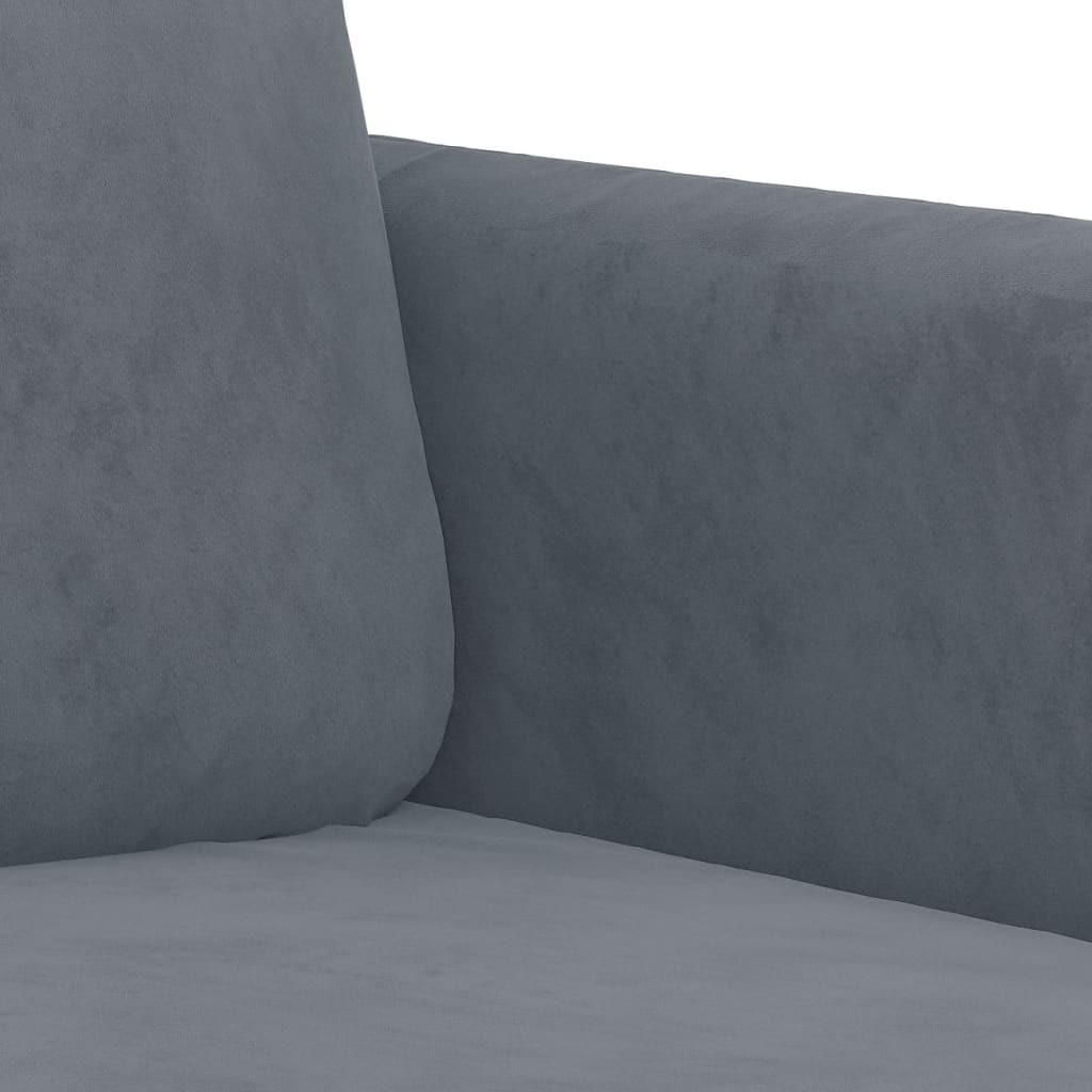 2-delige Loungeset fluweel donkergrijs