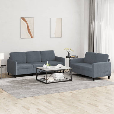 2-delige Loungeset fluweel donkergrijs